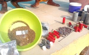 The police added that the operation followed intelligence reports that illicit chin-chin snacks allegedly laced with Indian hemp were being produced and distributed from the premises. DSP Timfon John, Police Public Relations Officer, stated that upon storming the location, officers discovered that the facility was not only being used for the production of narcotic-laced food items but also served as a clandestine workshop for the fabrication of arms and ammunition.